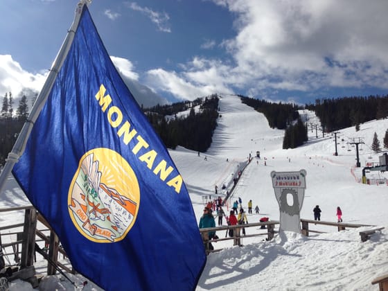Montana Flag at base of lodge — Denise Schnider